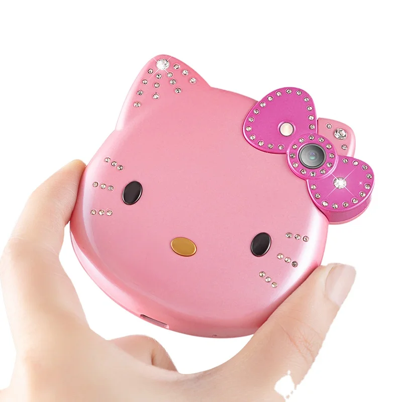 Hot selling small mobile phone new A688 Hello Kitty flip mobile phone  cartoon cute student children mini mobile phone
