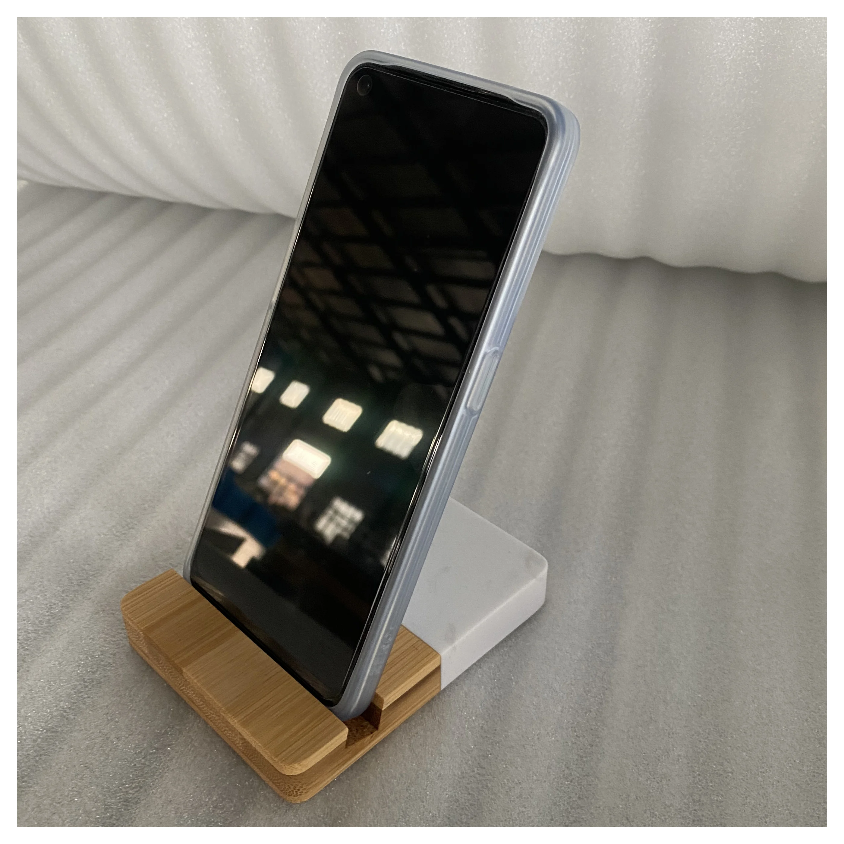 Jiangxi Factory New Launch Mini Marble and Natural Wooden Bamboo Phone Holder
