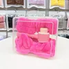 Rose red hairband massage brush 4-piece set-pp transparent box