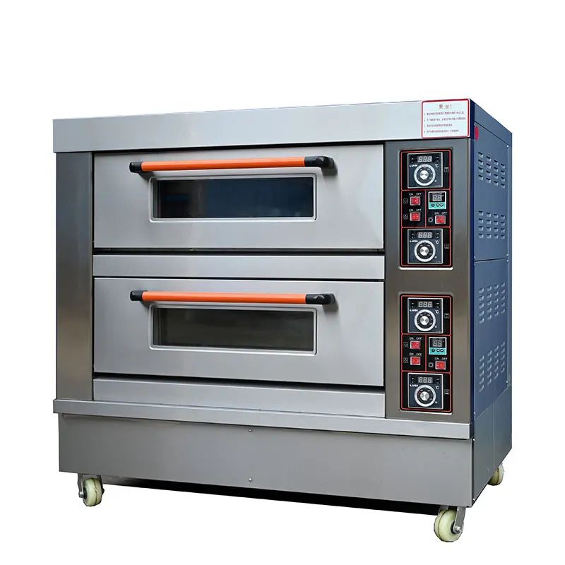 Pizza Machine Electric 1 Deck 2 Tray Baking Oven With Steam Stone For Pizza Bread Food Bakery