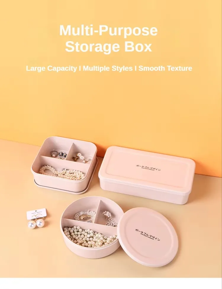 Portable Ring Earring Ear Stud Necklace Storage Box With Compartment Plastic Travel Jewelry Case Organizer supplier