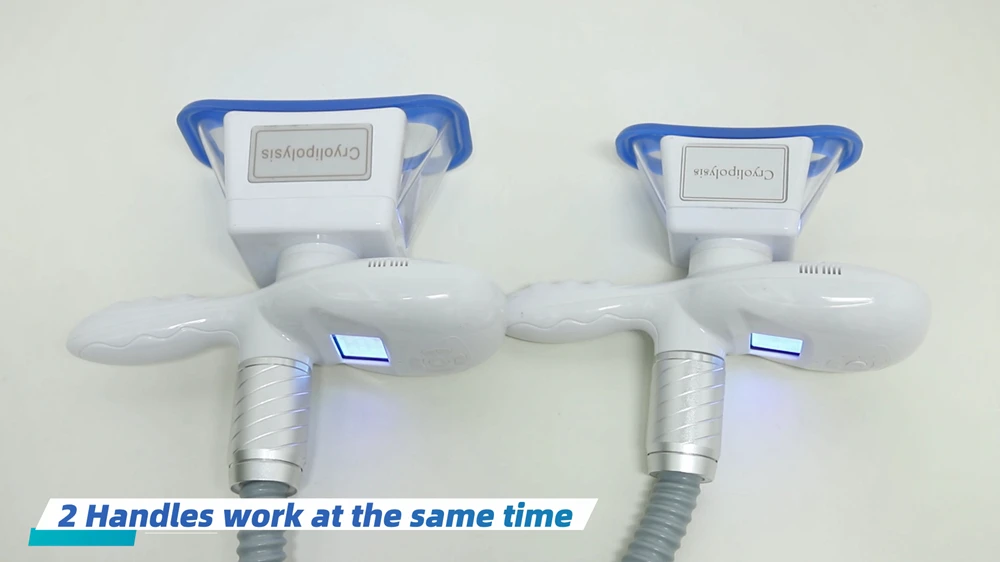 Portable 2 Handle Work at the Same Time Cryotherapy Fat Freezing Cryolipolyse Slimming Machine