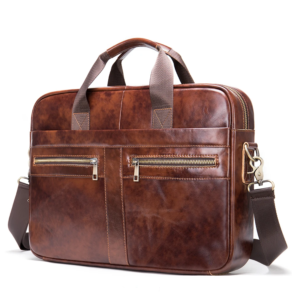 2021 Genuine Leather Custom Made Briefcase Men Office Business Pu Leather Handbag High Quality Waterproof Laptop Bag