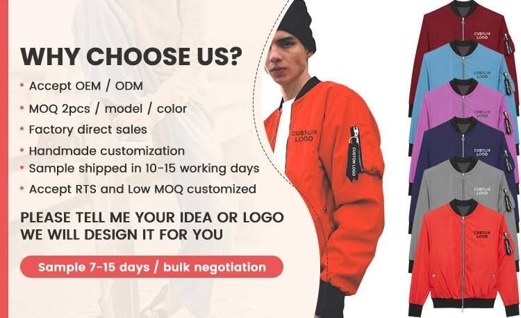 Wholesale Custom Winter Windbreaker Wholesale Men Plus Size Men's Jackets Plain Nylon Satin Bomber Men's Jackets details