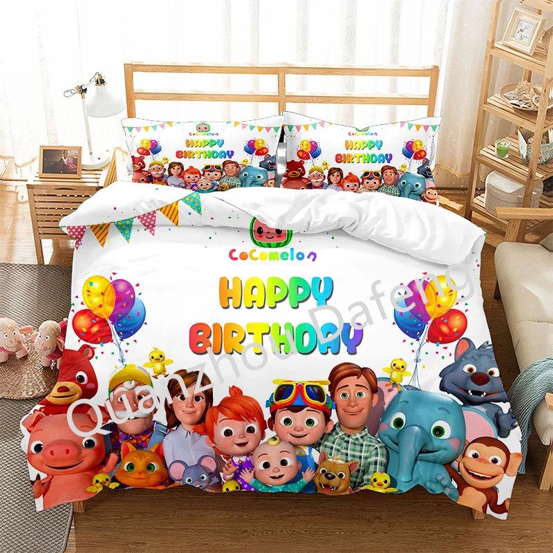 Custom New Style Cartoon Cute Cocomelon Printing Woolen Bedding Bedding ...