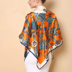 Paisley Printed Own Design Silk Scarf Custom Hijab Silk Scarves
