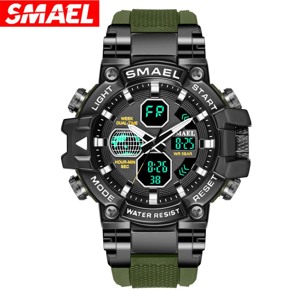 Smael 8072 Nuovo Orologio da Uomo alla Moda con Luce Notturna, Impermeabile, Sportivo, Digitale, per Attività all'Aperto, Regalo per Uomo