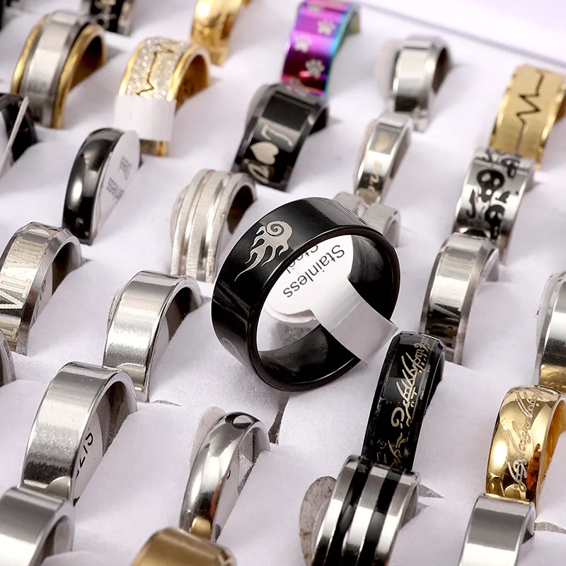 100S Jewelry Personalized Black Tungsten Wedding Band - Gold Step Edge, Sizes 6-16, Scratch Resistant - View #3