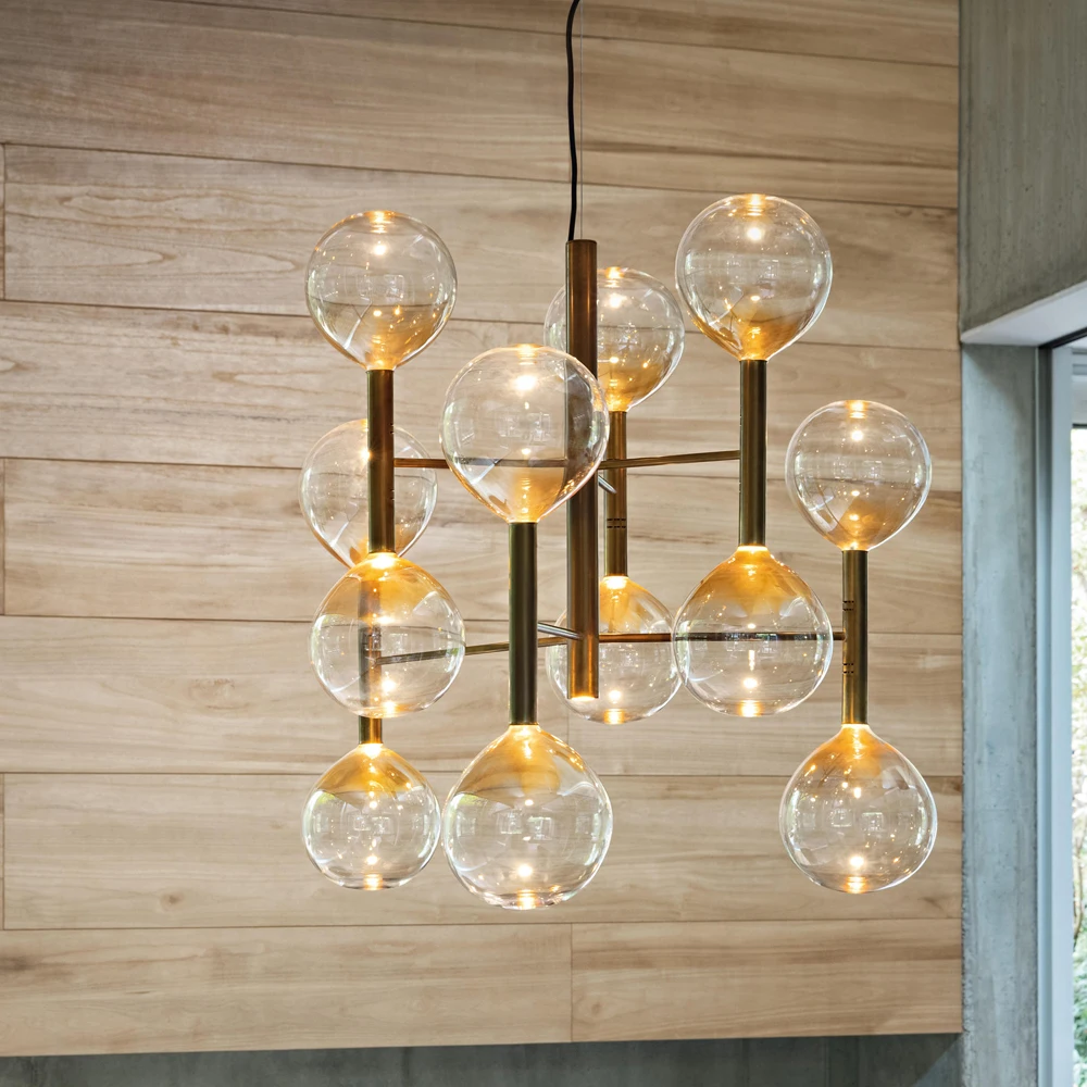 Indoor Luxury Simple Shaped Glass Ball Chandelier Customized Modern ...