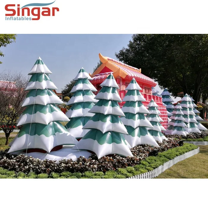 Lifelike Inflatable Christmas Pine Tree with Snow