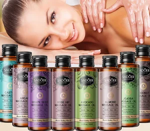 OEM SADOER Private Label Plant Fruit Massage Oil Skin Care Products Organic Rose Whitening Moisturizing Body Essential Oil