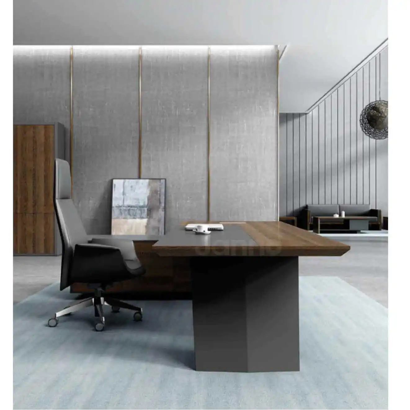 Modern Office Furniture L Shaped Mdf Melamine Wooden Manager Executive