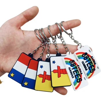 Personalized Cartoon Shape PVC Key Ring Chain Custom Logo 2d 3d Keychain Rubber Cute Soft PVC Keychain Custom
