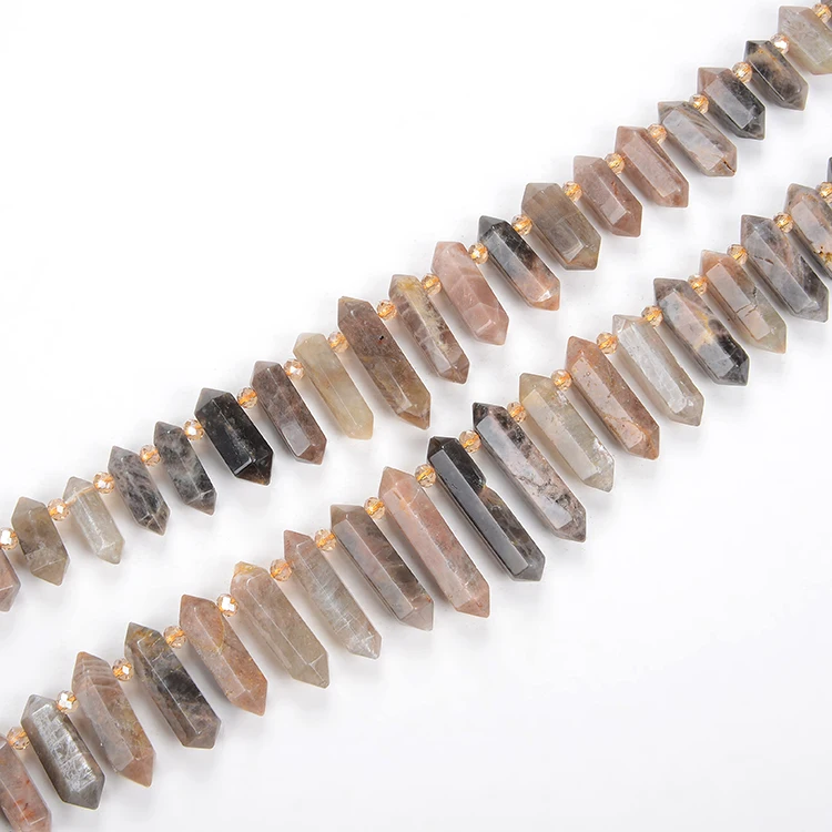 Smoky Quartz Cluster Point Strand Raw Quartz Points Drilled Large Quartz Crystal Points Strand of Beads