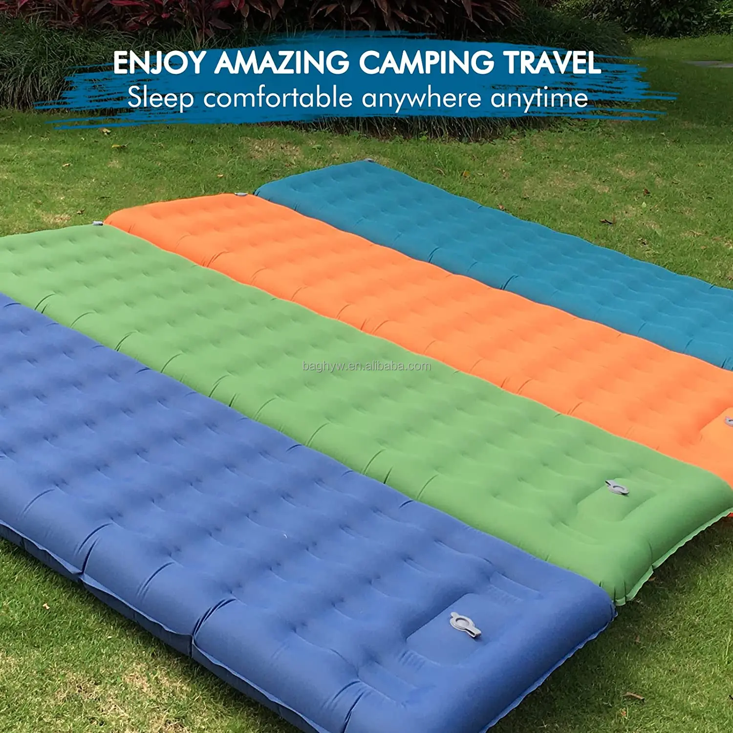 200*70*10cm Foldable Nylon Tpu Inflatable Air Mattress Sleeping Mat