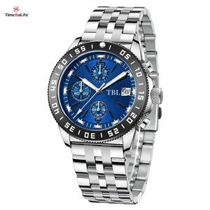 Factory Customized Stainless Steel Multi-function Quartz Watch Chronograph Fashion Luminous Waterproof Men's Watch
