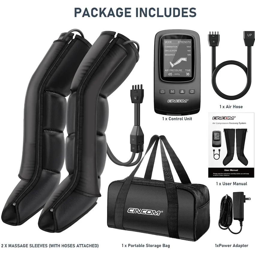 CINCOM Air Leg Compression Boots for Athlete Relief Muscle Soreness and Pain Air Compression Leg Massager