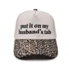 leopard print, husband tab trucker cap