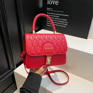 Lock Design New Trendy PU Square Ladies Hand Bag PU Leather Edition Light Luxury Shoulder Crossbody Bag for Women