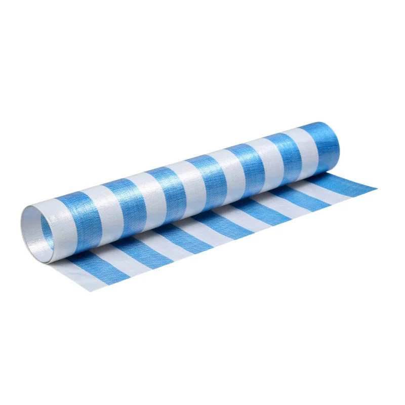 100% Waterproof PP/PE Striped Tarpaulin Blue White Durable Woven Material Car Truck Train Cover Other Pe Waterproof Applications