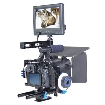YELANGU C500 Camera Cage with Matte Box and Follow Focus for LUMIX DMC GH4 for Sony A7S/A7/A7R/A7RII/A7SII detail image