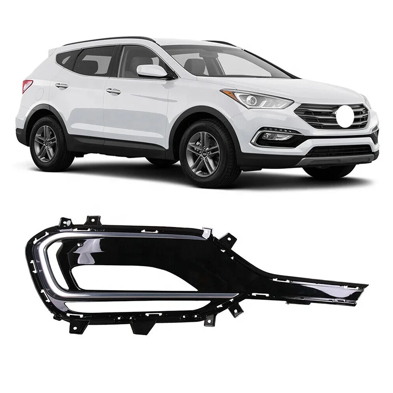 FOR SANTA FE 2016 FOG LAMP LED COVER LIGHT CASE For 2017 2018 Hyundai Santa Fe Sport 2.0L Fog Light Bezel 86561-2WAB0 86562-2WAB