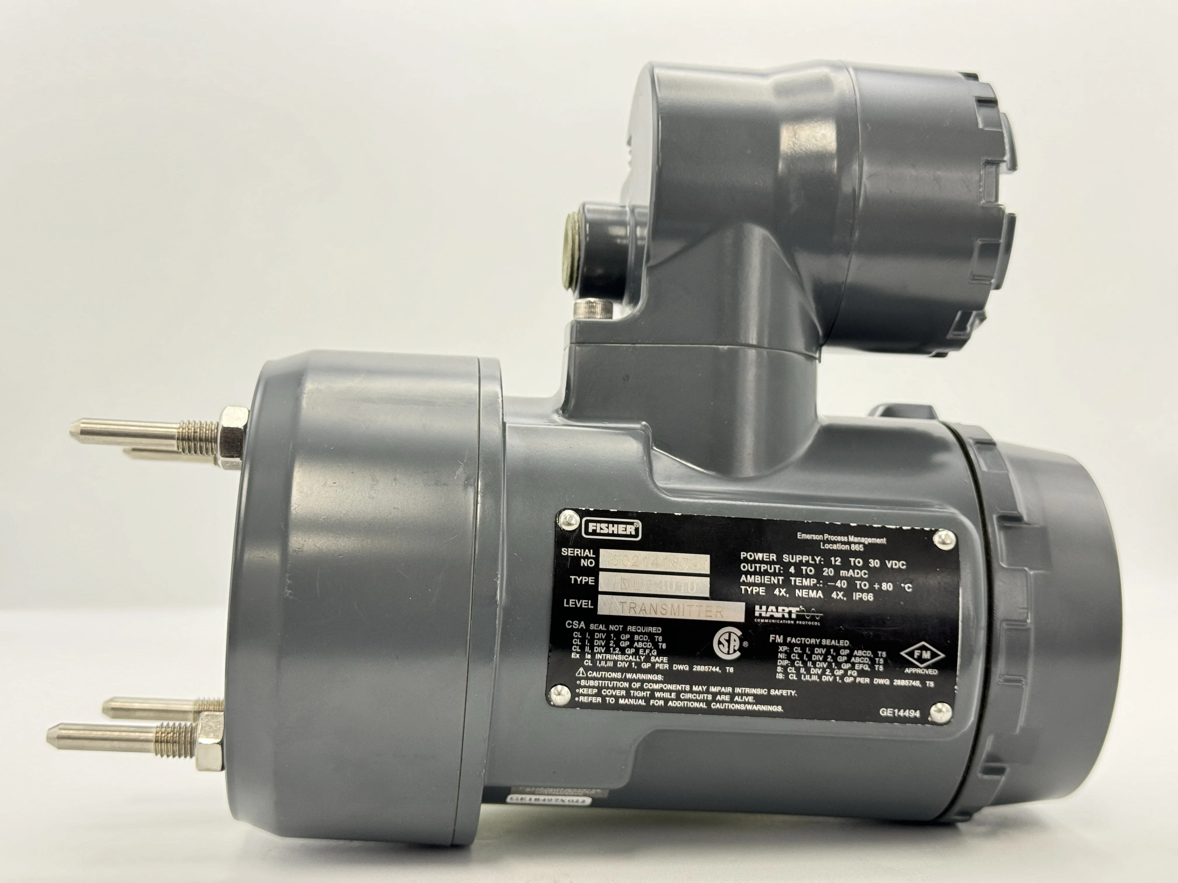 Original Emerson Fisher DLC3010 Digital Level Controller Torque Tube Displacer Level Transmitter Pneumatic Control Valve 0.1%