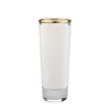Vidrio de tiro 3oz con el borde del oro