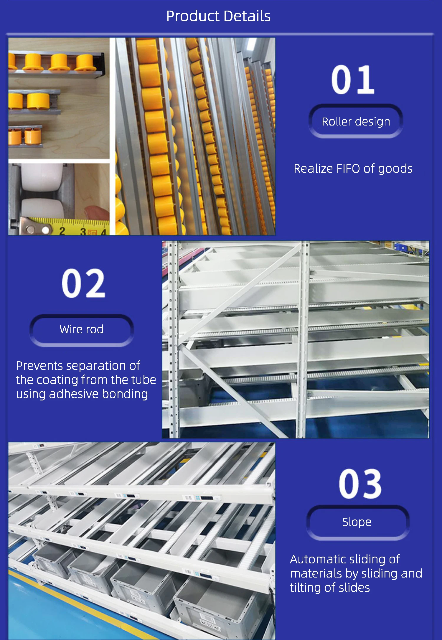 Sliding Sorting Fluent Shelf Lean Tube Goods Rack Warehouse Roller Type ...