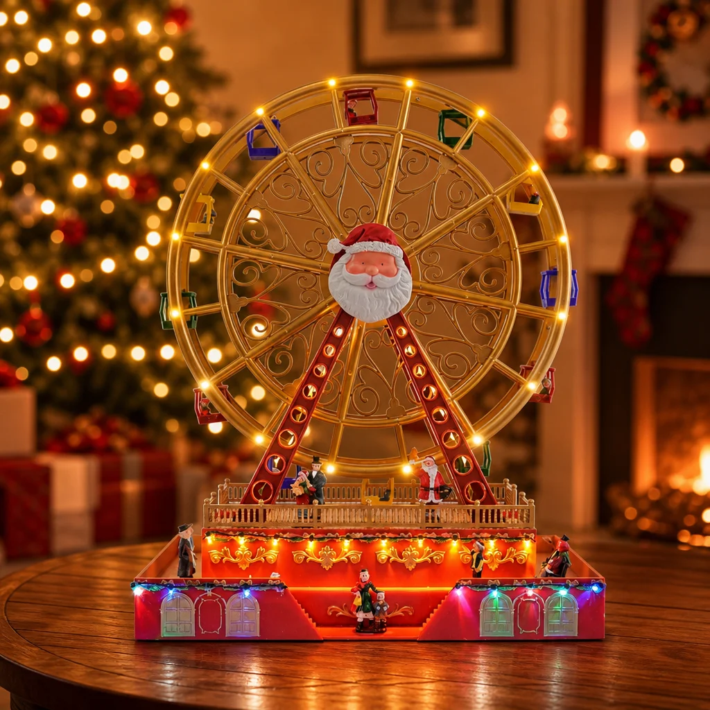 ミスタークリスマス フレンジーライド ダブルフェリスホイールズ観覧車 オルゴール ノエルフェリスホイール音楽ボックス LEDライト付きクリスマス装飾