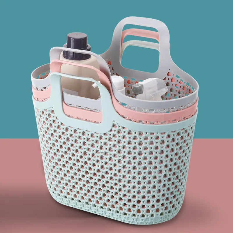 Soft hand carrying basket Japanese style Nordic style basket Plastic washing basket Bathroom