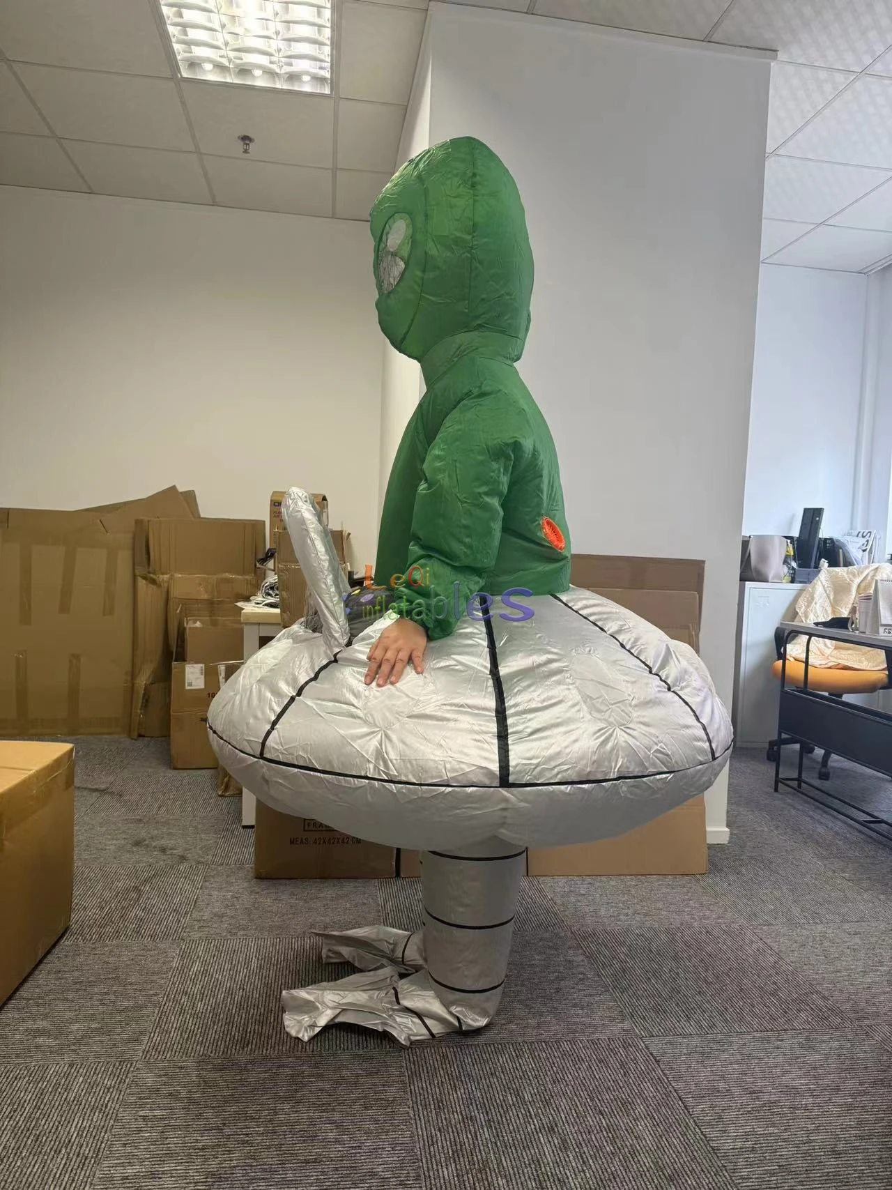 Funny Fancy Dress Suit Ghost Hug People Easter Green Ghost Alien UFO  Halloween Costume Adult Inflatable for Sale