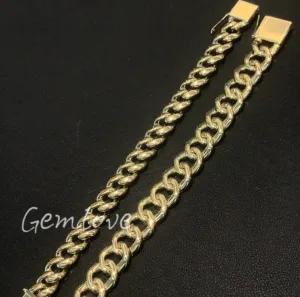 18K Gold Men's Cuban Link Bracelet - IGI Certified Lab-Grown Round Cut Diamond - Suitable for Business Occasions