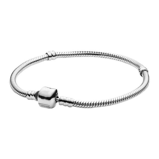 Pangadora S925 Silver Classic Square Head Snake Bone Chain New DIY Accessories Children's Bracelet Fine Chain Link Bracelets