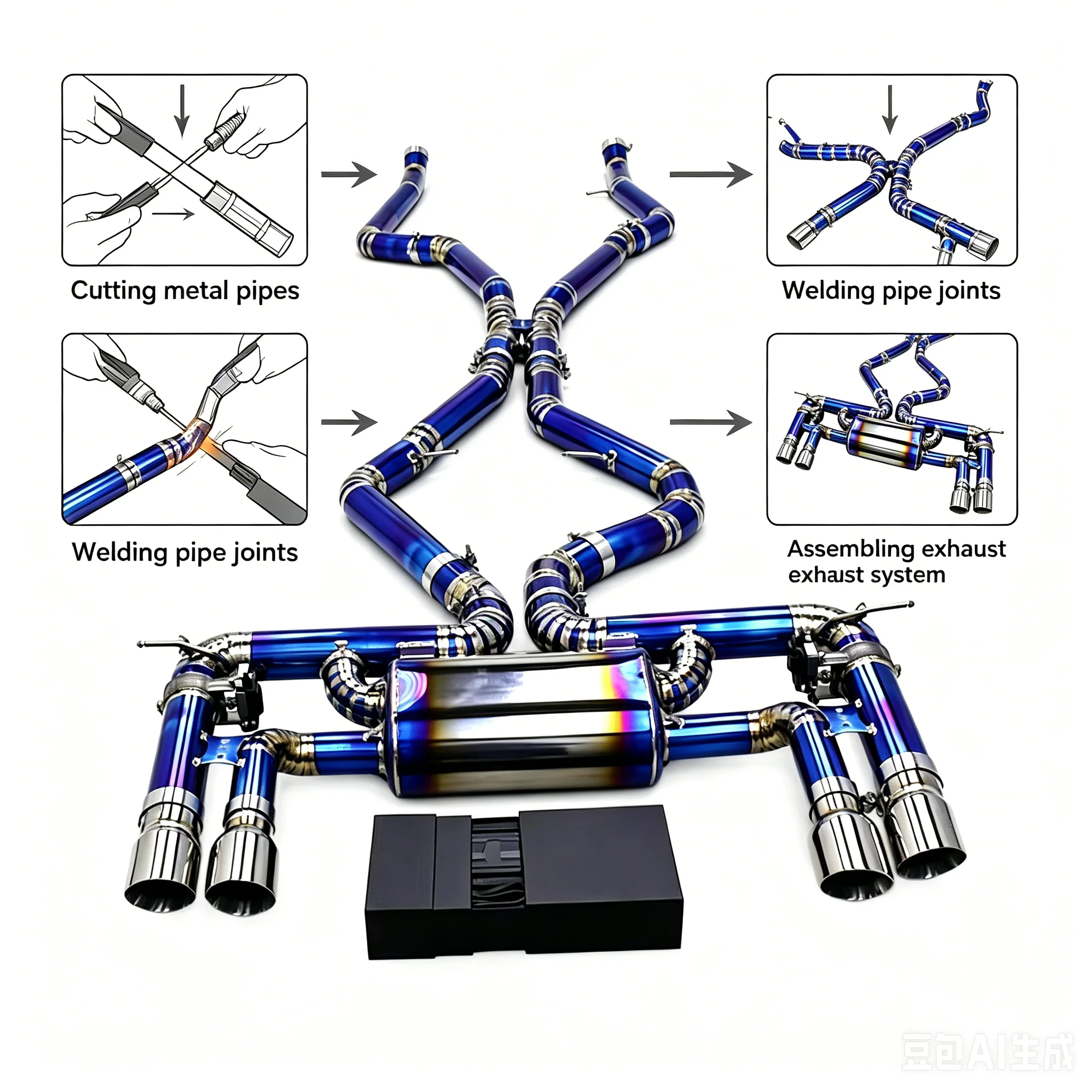 Catback Exhaust Pipes For BMW X5M / X6M F85 / F86 4.4TT 2015-2019 Titanium Alloy Muffler Valvetronic