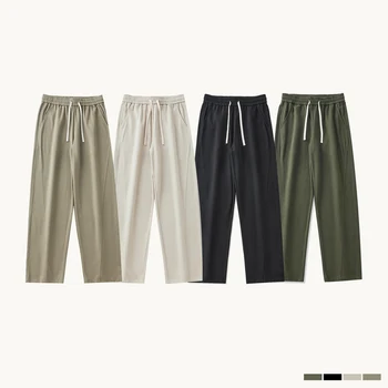 270g high weight twill wide leg pants ins style drape casual men's pants spliced comfortable casual men's pants