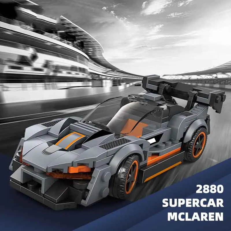 2880 Block Set Sport Car Block Set Racing City Police Car Model Assembly Blocks Building Toys for Children Toys 172+PCS