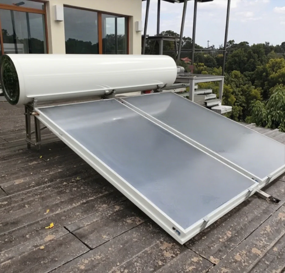 Energy Saving 300L Solar Water Heater Pressurized Flat-Plate Enamel-Lined  Inner Tank Free-Standing for Household Outdoor Garage