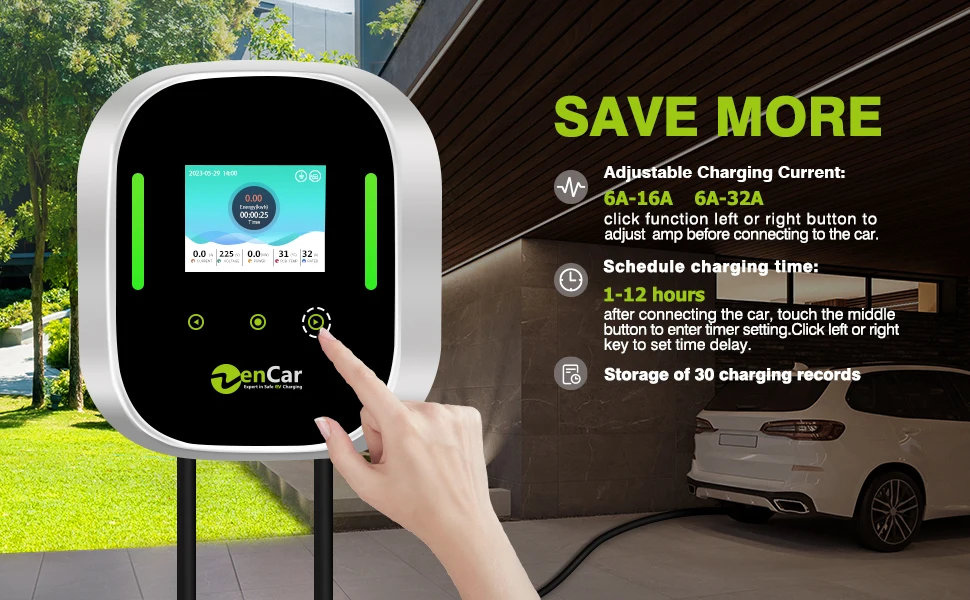 Zencar 32a 40a Intelligent Electric Vehicle Wall Charger Home Ev ...