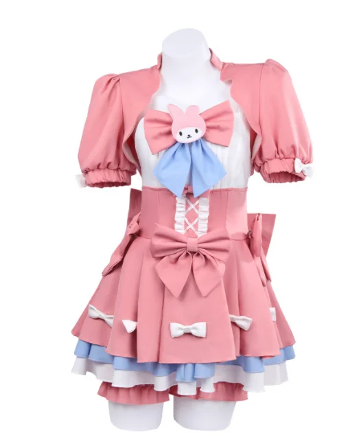 2024 Women Maid Outfit Lolita Costume Pink Lolita Cheerleading
