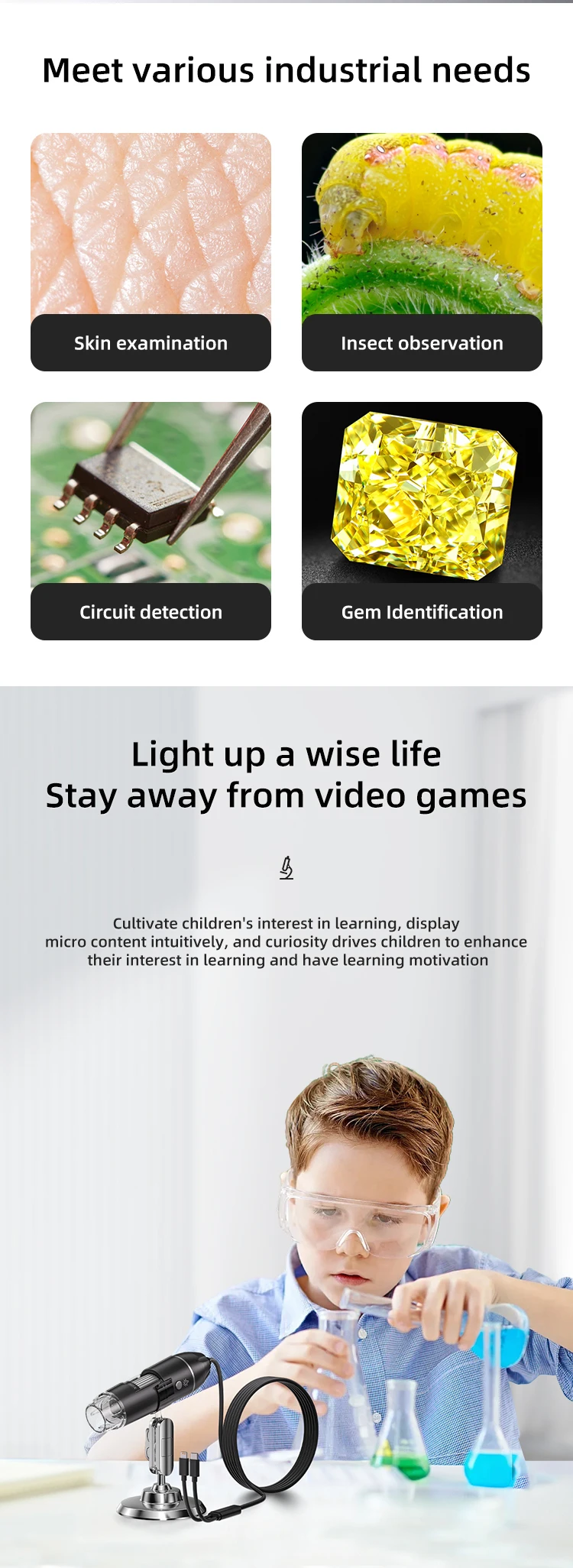 Professional 1600X Digital Microscope with 4.3" Screen - Image 2