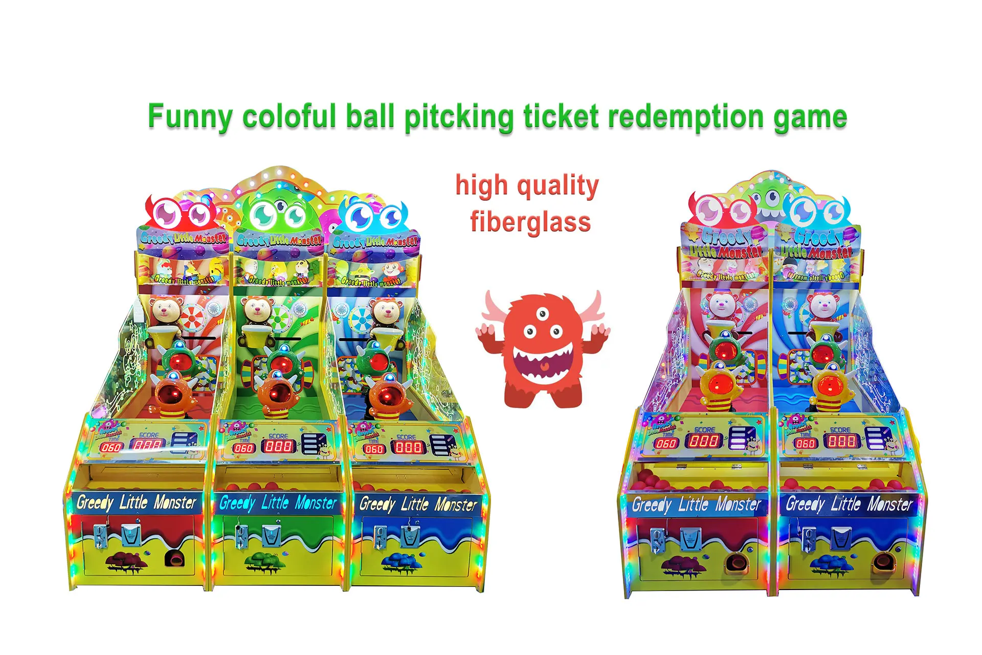 이펀 탐욕스러운 몬스터 코인 작동 티켓 상환| Alibaba.com