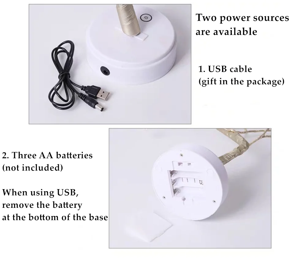 108led Tree Modeling Light Fairy Light Battery Usb Artificial White ...
