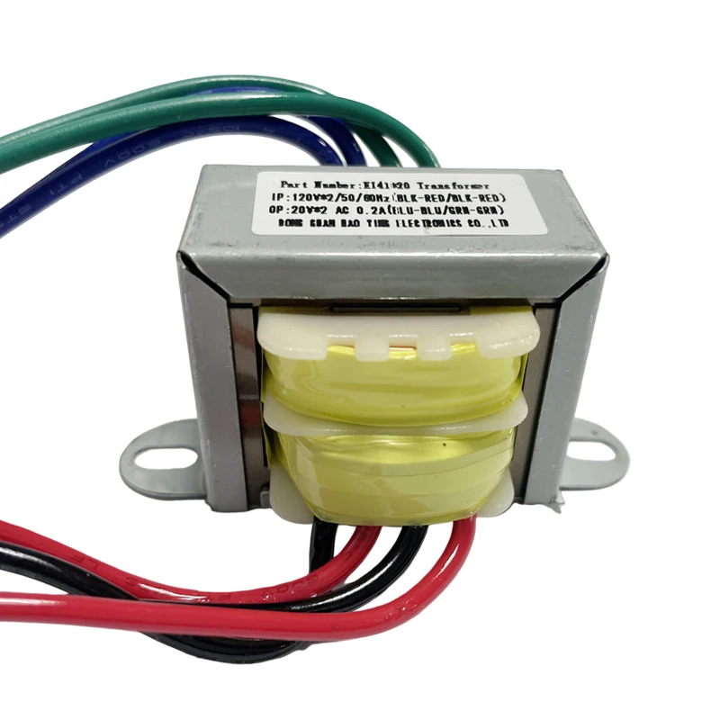 Low Frequency Power Ferrite Core Transformer 120v To 20va Ei 14120 Step