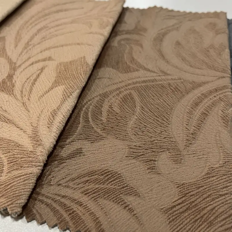 Custom Flower Pattern Glue Embossed Burnout Knitted Super Soft Velvet Fabric for Furniture Upholstery