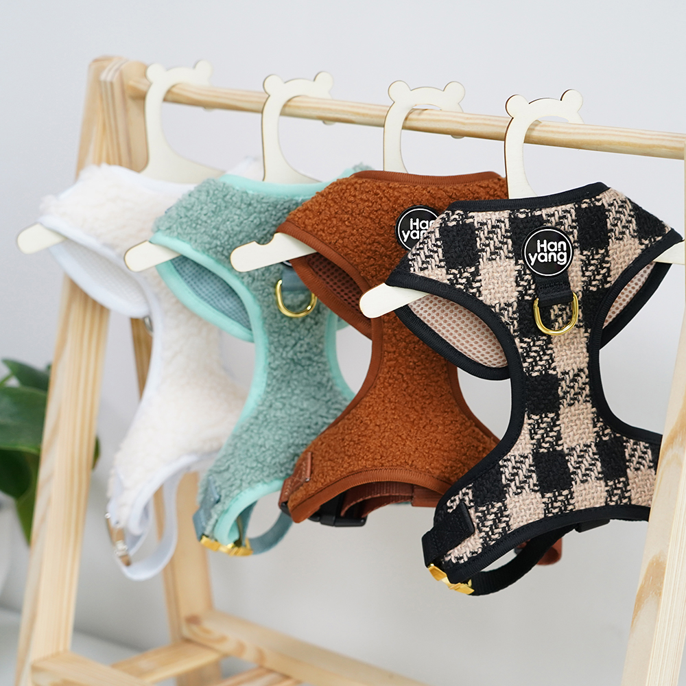 Hanyang Tweed Dog Harness Manufacturer Pet Vest Harness Leash Collar