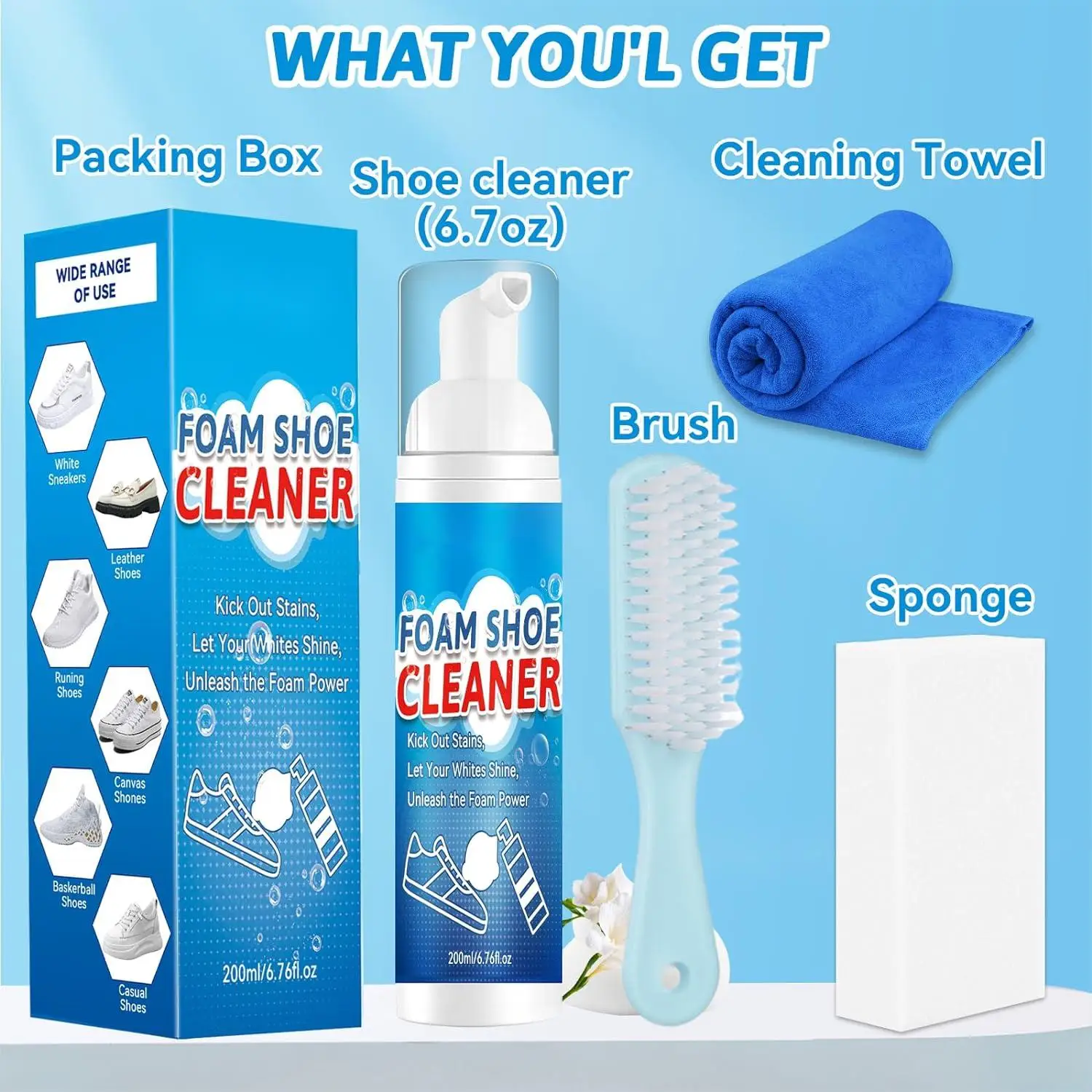 High Quality Sneaker Clean Kit Shoe Cleaner Kit Stain Remover Tennis