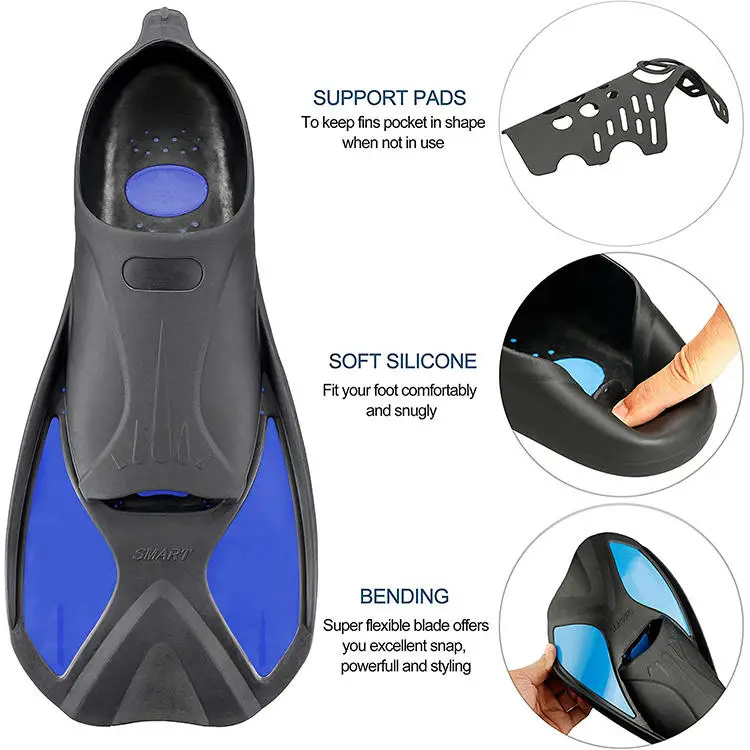 Aloma Hot sales Underwater swimming silicone fins diving fins Snorkeling Swim flipper wholesale