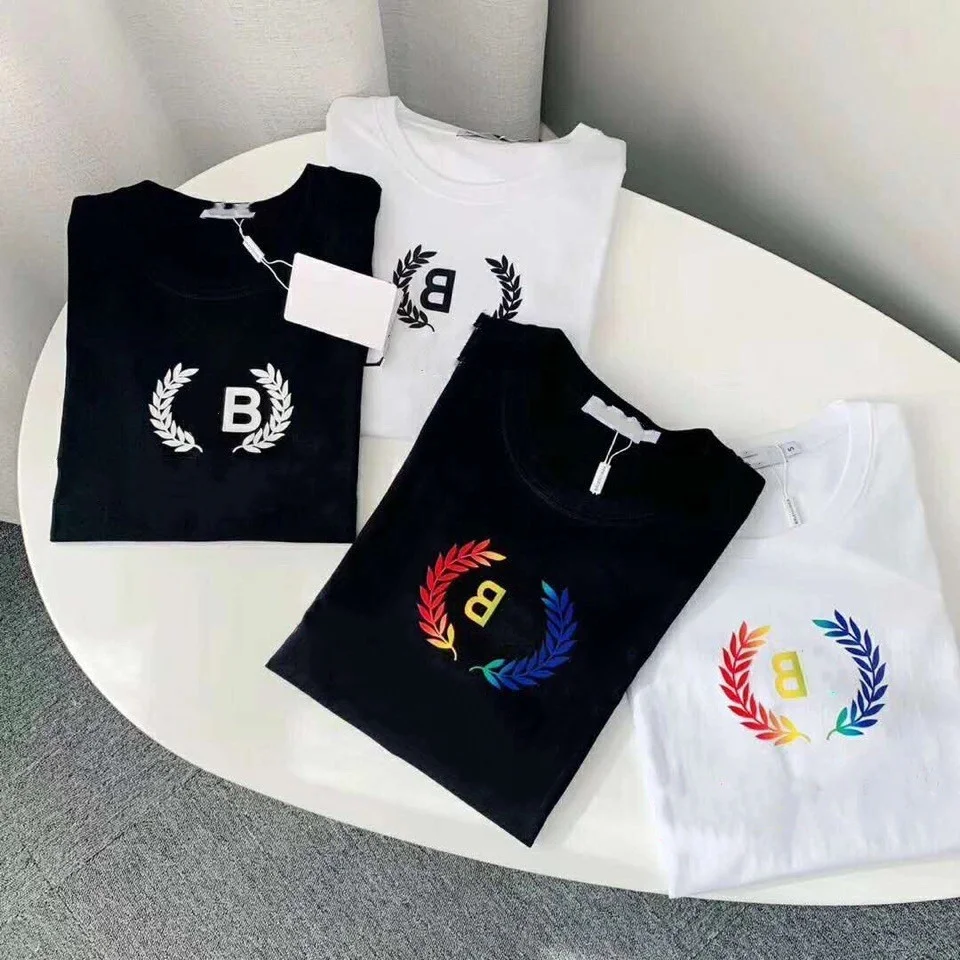 Camiseta De Manga Corta Con Cuello Redondo Para Hombre,Ropa De Marca De Lujo  De Marca De Diseñador,Con Letras De Trigo B,A La Moda - Buy Camiseta De Lujo  De,B Casa Camiseta,Marca De