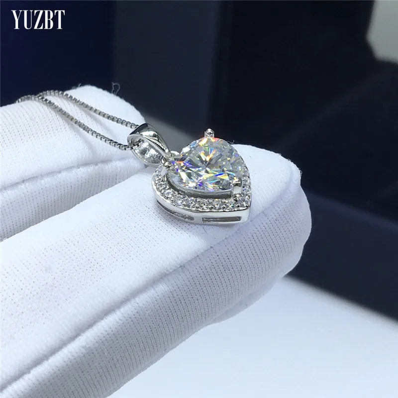 Silver 925 Original 2 Carat Brilliant Cut Diamond Test Past D Color